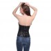 Muka Vintage Fashion Pvc Faux Leather Boned Corset Bustier With G-string - S