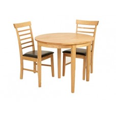 Oak Finish Solid Wood Dining Set / Hard Wood Dining Table With 2 Chairs / Dining Room Furniture