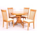 Hgg 5pc Extending Dining Table Set With 4 X Dining Chairs - Table And 4 Chairs - Extending Table - 4 Seater Dining Set - Colour Light Oak