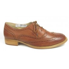Ladies Boulevard Brown Tan Brogue Comfortable Shoes Sizes 4 To 8 (7)