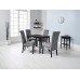 New Black Dining Room Table Set With 4 Chairs Solid Veneer Oak Dinner Food Drinks Tables (dark Grey & Grey Stripes)