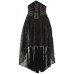Dark Star Dress, Pvc Bodice Attached Cobweb Lace Skirt, Ds/dr/5333 (black, Sm/uk 10 12 14*)