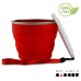 Collapsible Travel Cup - 100% Food-grade Silicone Mug For Camping And Hiking, Red - By Not Just A Gadget