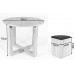 Charles Jacobs Dining Table With Four Black Stools Set Oak Finish, Space Saver Furniture - Premium Quality