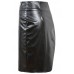 Black Pvc Asymmetric Zip Trim Pencil Skirt - Sz - 8
