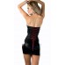 Women's Pvc Mini Dress - Faux Leather Ladies Dress With Matching Thong