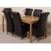 Bevel Solid Oak 180 Dining Room Table With 6 Or 8 Montana Leather Chairs *available With 6 Or 8 Chairs In 4 Colours* (6, Black)