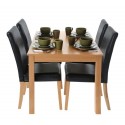 Premier Housewares 5-piece Dining Table And Chair Set, Oak/ Black