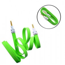 Aristocratic Quality Green 3.5mm Aux Stereo Male To Male Aux Flat No Tangle Noodle Cable Cord For Apple Ipad4 Ipad Air Ipad Mini Iphone 5/5s,ipod All Mp3 Mp4 Players Sony Creative Samsung, All Laptop Pc And Ard 3.5mm Jack Plug By G4gadget®