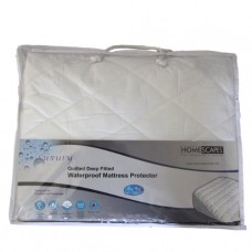 Homescapes Single Size Quilted Waterproof Mattress Protector, White