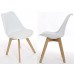 Charles Jacobs Dining Table With Four White Chairs Set Solid Wood Oak Legs And Clear Glass Table Top New 2015 Cushioned Contemporary Design For Extra Comfort, Modern Lounge Furniture - Premium Quality