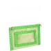 Studded Zipped Pvc Clutch Bag Green