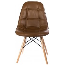 2x Replica Charles Eames Dining/office Chair (pair) With Wooden Legs, New Cushioned Design For Extra Comfort, Modern Lounge Furniture (brown)