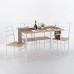 Aingoo 5 Pieces Dining Set Mdf Dining Table And 4 Chairs,white And Oak