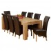 1home Stunning 100% Solid Oak Dining Table Set Oil Finish With Chunky Legs 240cm (table With 8 Chairs)