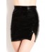 Pvc Thigh Split Mini Skirt Skater For Ladies Women - Black All Size Sexy Fetish