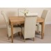 Bevel Solid Oak 120 Dining Room Table And 4 Montana Dining Chairs *available In 4 Colours* (ivory)