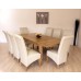 Seattle Solid Oak (180 Cm - 210 Cm) Extending Dining Table & 8 Ivory Montana Chairs