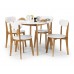 Julian Bowen Tiffany Dining Table Set With 4 Chairs, White/oak Colour