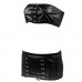 Yizyif Women Wet Look Pvc Clubwear Boob Tube Mini Bra Top Mini Skirt G-string Underwear Set