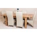 Seattle Solid Oak 180 Cm - 210 Cm Extending Dining Table & 6 Ivory Lola Leather Chairs