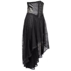 Dark Star Dress, Pvc Bodice Attached Cobweb Lace Skirt, Ds/dr/5333 (black, Ml/uk 14 16 18*)