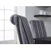 New Black Dining Room Table Set With 4 Chairs Solid Veneer Oak Dinner Food Drinks Tables (dark Grey & Grey Stripes)
