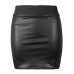 Fashion Factor Womens Ladies Black Wet Look Pvc Shiny Thin Band Short Mini Bodycon Skirt