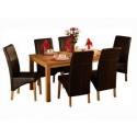 Belgravia Dining Set, Natural Oak Veneer/expresso Brown