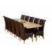 1home 100% Solid Oak Double Extending Dining Table Set Extend 180cm To 225cm To 270cm (table With 10 Chairs)