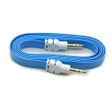 Strong Quality Blue 3.5mm Aux Stereo Male To Male Aux Flat No Tangle Noodle Cable Cord For Apple Ipad4 Ipad Air Ipad Mini Iphone 5/5s,ipod All Mp3 Mp4 Players Sony Creative Samsung, All Laptop Pc And Ard 3.5mm Jack Plug By G4gadget®