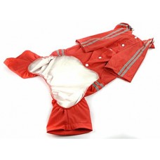 Amss Extra Large Size Waterproof Pet Clothing Heavy Duty Dog Raincoat Hoodies Coat ,neck 62cm - Red