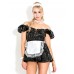 Honour Women's Dress In Pvc Black & White Size Uk 14-16 (l-xl)