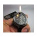 Mens Stylish Novelty Watch With Built In Refilliable Cigarette / Cigar Lighter.  Gadget Watch Lighter Has Black Dial Face.