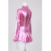 Shiny Metallic High-necked Long-sleeved Leotard With Skirt Pink (ar04) Colossal 100kg Size (japan Import)