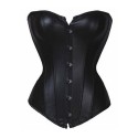 Muka Vintage Fashion Pvc Faux Leather Boned Corset Bustier With G-string - S