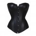 Muka Vintage Fashion Pvc Faux Leather Boned Corset Bustier With G-string - S
