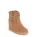 Womens Diamante Studded Hidden Wedge Ankle Boots Ladies (uk 4 - Eu 37 - Camel)