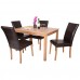 Oakden 5 Pcs Oak Dining Table And 4 X Faux Leather High Back Chair Set Wood (brown)