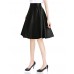 Allegra K Ladies Concealed Zipper Side Spring Imitation Leather Skirt Black M