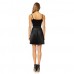 Quiz Womens Ladies New Black Leather Pleated Skirt - Size L - Colour Black
