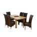 1home Solid Oak Dining Table Dining Room Furniture Extending Extend 120cm To 165cm (table With 6 Chairs)