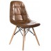 2x Replica Charles Eames Dining/office Chair (pair) With Wooden Legs, New Cushioned Design For Extra Comfort, Modern Lounge Furniture (brown)