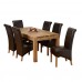 1home New 100% Solid Oak Dining Table Room Furniture Oil Finish Large 180cm (table With 6 Chairs)