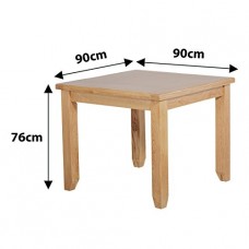 Oseasons 90 Cm Solid Oak 4 Seater Square Dining Table