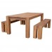 Braemar Rectangular Oak Wood Dining Kitchen Table Furniture Set With 2 Benches