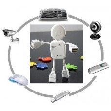 New Style Man Shape Usb 2.0 4 Port High-speed Mini Hub Split Extension Cable For Pc Laptop