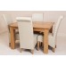 Hampton Solid Oak 120 Cm - 160 Cm Extending Dining Table & 4 Ivory Montana Dining Chairs