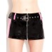 Pvc Biker Babe Hipster Mini Skirt W Belt - Black & Pink Size 12 | Sexy & Fetish