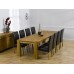 Venice Solid Oak Furniture Extending Xl Dining Table With 8 Rustique Chairs Set